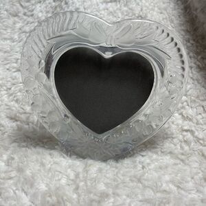 Home Beautiful heavy lead crystal Heart 7x7 Glass Picture Frame